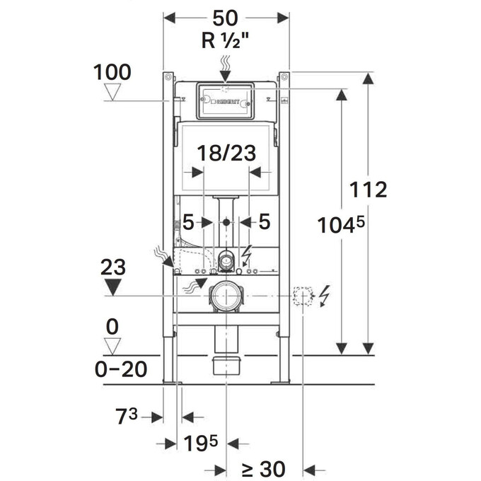Інсталяція для унітазу Geberit Duofix Delta 111.153.00.1, фото , изображение 4