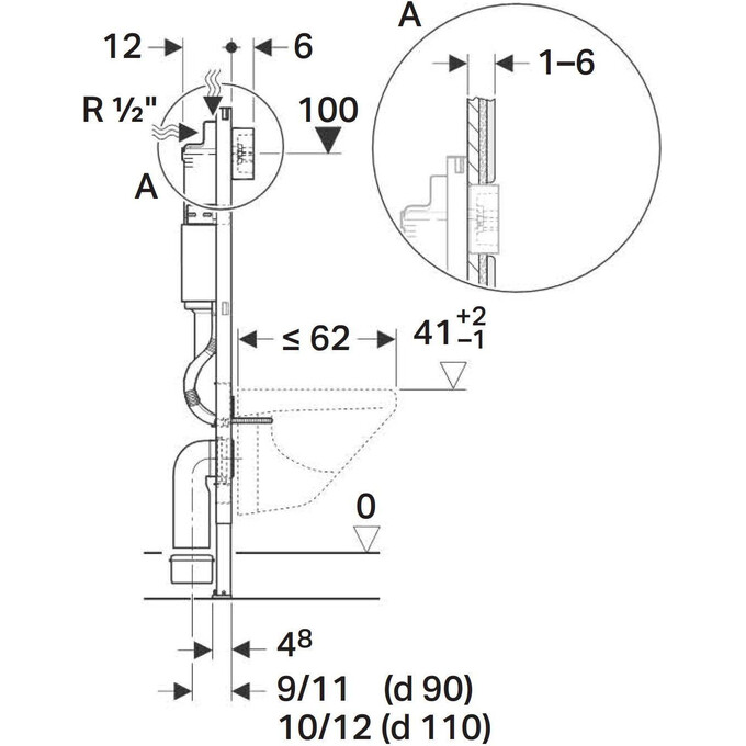 Інсталяція для унітазу Geberit Duofix Delta 111.153.00.1, фото , изображение 5