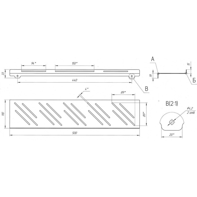 Полка в ванную Laris Minimal 500 78000014 (50x11 см, настенная), фото 4