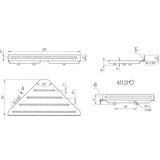 Полка в ванную Laris Minimal M 78000011 (30x15 см, настенная, угловая), фото 4