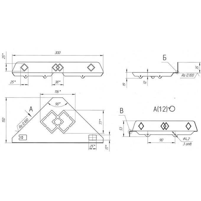 Полка в ванную Laris Retro M 78000010 (30x15 см, настенная, угловая), фото 4