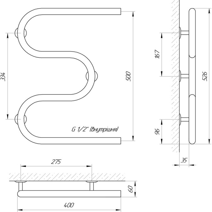 Водяной полотенцесушитель Laris Змеевик 25 РС3 71207179 (400x500), фото 4