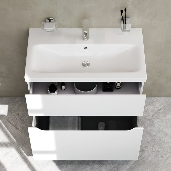 Тумба с раковиной Am.Pm Gem S M91-FSX0752-WC0752WG38 (75 см, белая глянцевая, напольная), фото 3