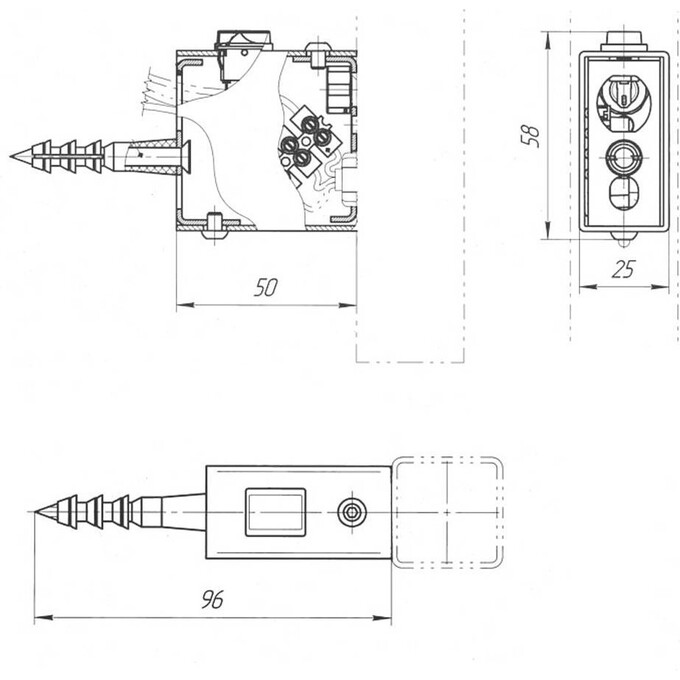 Комплект для скрытого подключения полотенцесушителя Laris 73207635 (белый глянец, для профильной стойки, с выключателем), фото 3