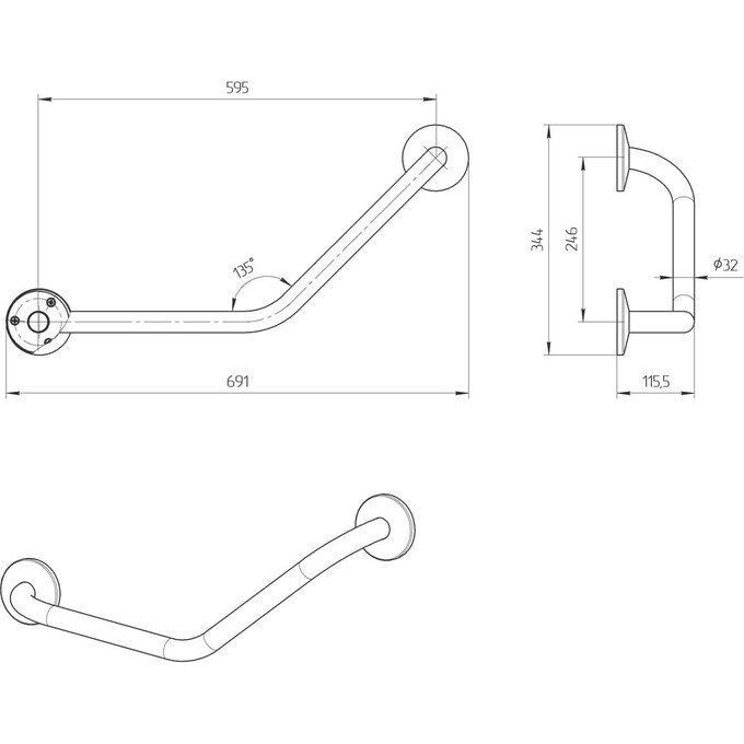 Поручень для санвузлів Laris 42002014, фото , изображение 4