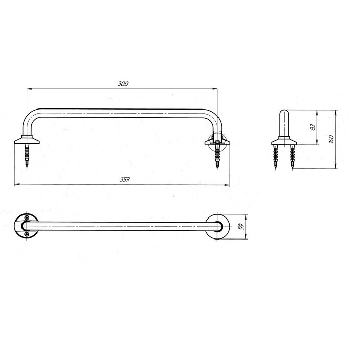 Поручень для ванни Laris Стандарт 71401034 (30 см, хром/білий/чорний/золото/бронза), фото , изображение 4
