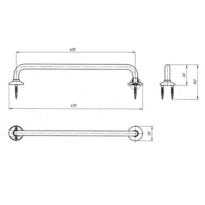 Поручень для ванни Laris Стандарт 71401035 (40 см, хром/білий/чорний/золото/бронза), фото , изображение 4