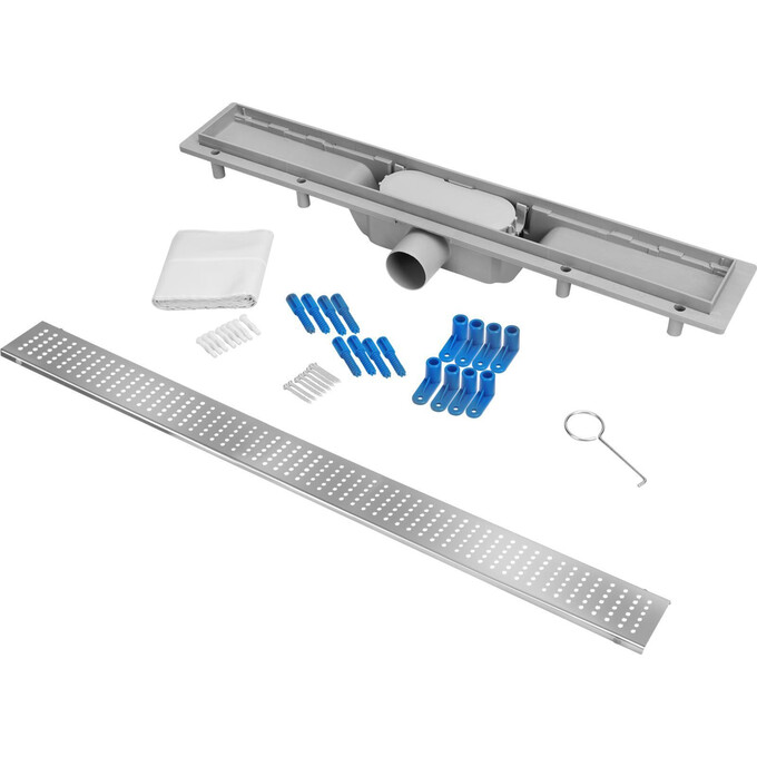 Трап для душа Qtap Dry FB304-800 (QTDRYFB304800, 800 мм, серый/хром), фото 5