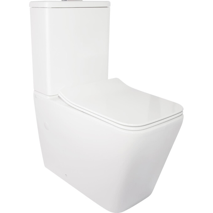 Безободковый унитаз-компакт Qtap Crow QT05222170W (с сиденьем), фото 