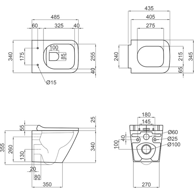 Безободковый подвесной унитаз Qtap Tern QT1733052ERW (с сиденьем), фото 12