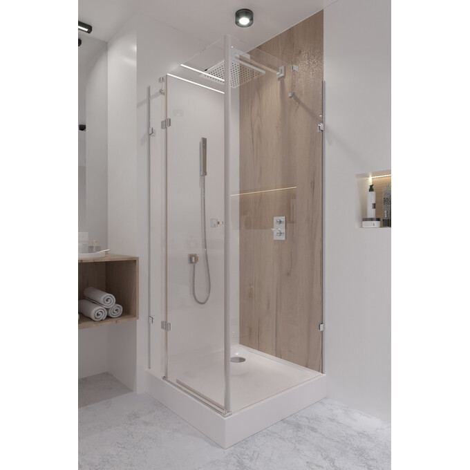 Душевая кабина Qtap Capricorn CRM1011SC6 (CAPCRM1011SC6, 100x100 см, стекло прозрачное, петли хром), фото 2