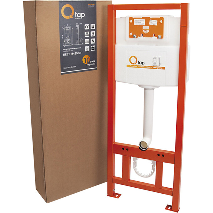 Система инсталляции для унитаза Qtap Nest ST QT0133M425M08V1384W 4 в 1 (клавиша смыва, звукоизоляционная прокладка, крепление), фото 8