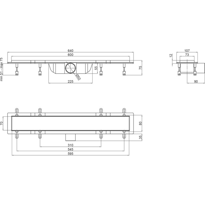 Трап для душу Qtap Dry Tile304-600 (QTDRYTILE304600, 600 мм, сірий/хром), фото , изображение 6