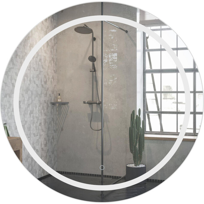 Зеркало для ванной комнаты Qtap Jay R780 QT0778250378W (78x78 см, белое, с LED-подсветкой, сенсорное), фото 