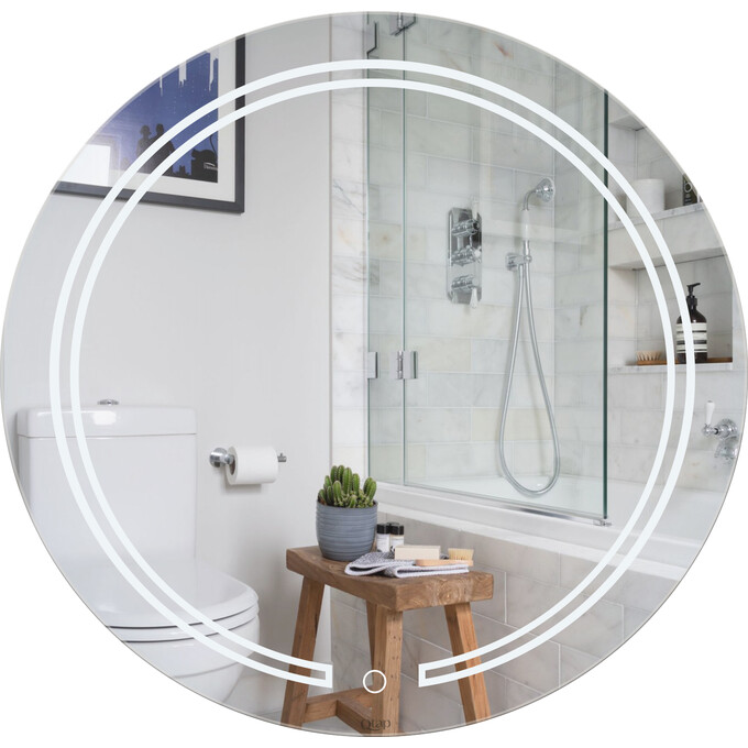Зеркало для ванной комнаты Qtap Jay N R590 QT07782504W (59x59 см, белое, с LED-подсветкой, сенсорное), фото 