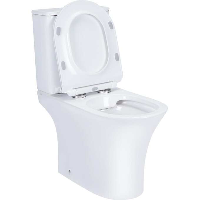 Безободковый унитаз-компакт Qtap Presto QT24221217AW (с сиденьем), фото 4