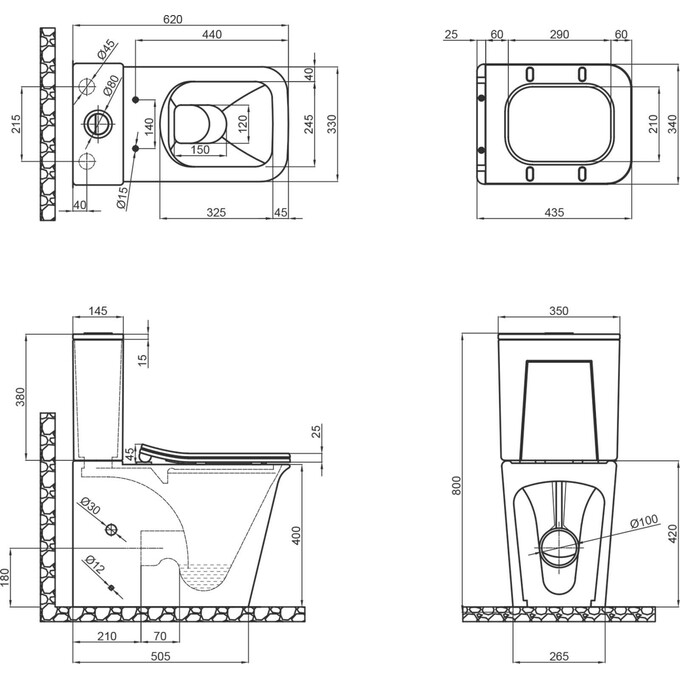 Безободковый унитаз-компакт Qtap Nando QT12221222AW (с сиденьем), фото 15