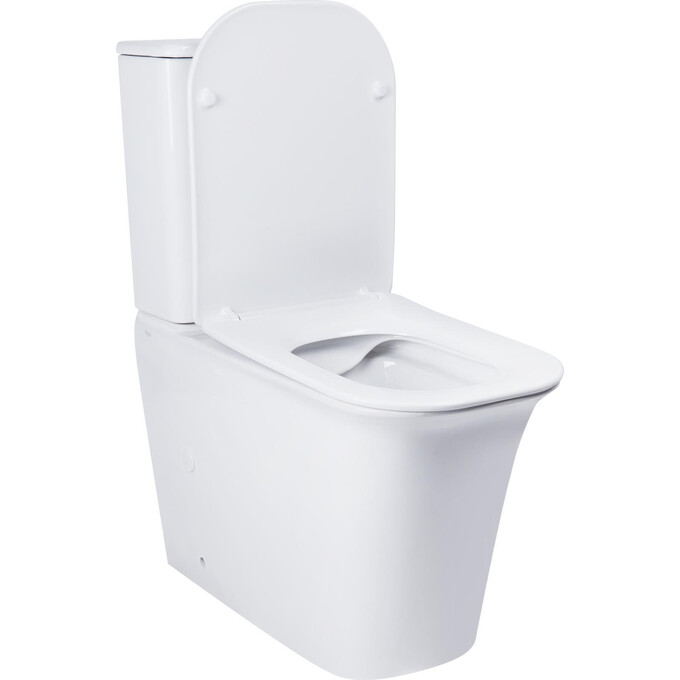 Безободковый унитаз-компакт Qtap Nando QT12221222AW (с сиденьем), фото 3