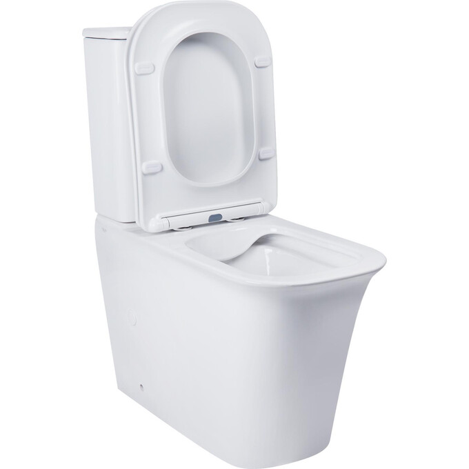 Безободковый унитаз-компакт Qtap Nando QT12221222AW (с сиденьем), фото 4