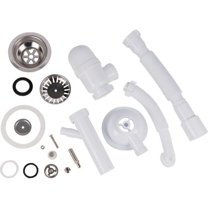 Сифон для кухонной мойки Lidz 60 08 E001 01 ECO (LK01, с дополнительным отводом), фото 2