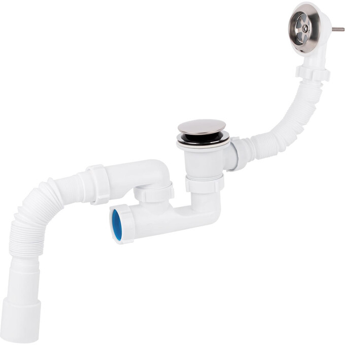 Сифон для ванны Lidz 60 03 V002 02 (LW04, c переливом, нажимной Click-Clack), фото 