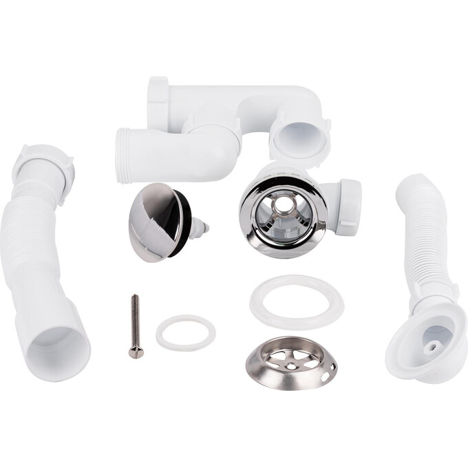 Сифон для ванны Lidz 60 03 V002 02 (LW04, c переливом, нажимной Click-Clack), фото 4