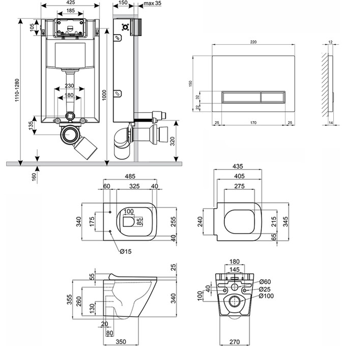 Унитаз подвесной Qtap Tern QT1733052ERW с инсталляцией Qtap Nest QT0133M425 и клавишей смыва T0111M08V1384W (QT1733052ERW0133M425M08V1384W, с сиденьем и звукоизоляционной прокладкой), фото 13
