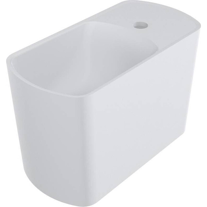 Раковина Miraggio Helix L Mirasoft 0001638 (45x22 см, біла матова), Доступні розміри: 45 x 22 L, Технологія виробництва: Mirasoft Technology, Колір виробника: білий матовий, фото 