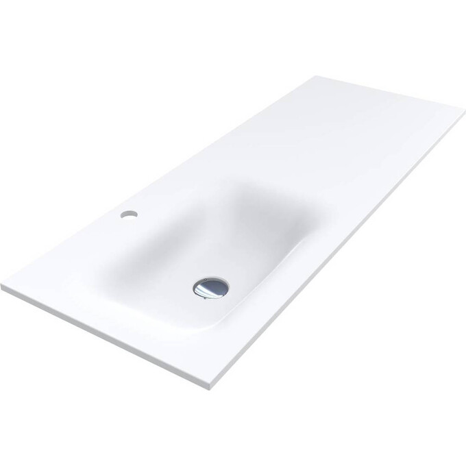 Раковина-стільниця Miraggio Jessel 1200 L Mirasoft 0001588 (120x45 см, біла матова, з крилом), Доступні розміри: 120 x 45 L, Технологія виробництва: Mirasoft Technology, Колір виробника: білий матовий, фото 