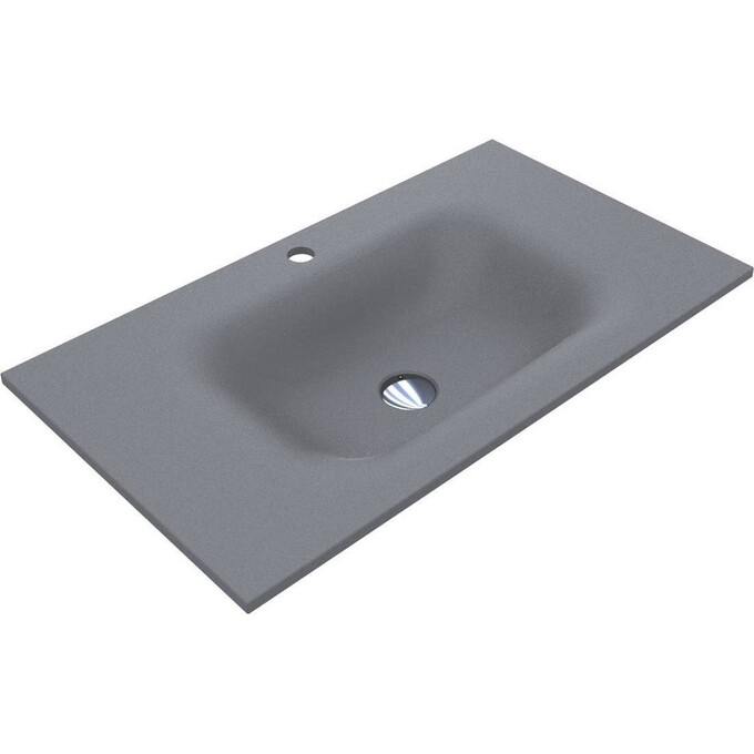 Раковина Miraggio Jessel 800 Mirastone gray 0001467 (80x45 см, сіра матова, з крилом), Доступні розміри: 80 x 45, Технологія виробництва: Mirastone, Колір виробника: сірий, фото 