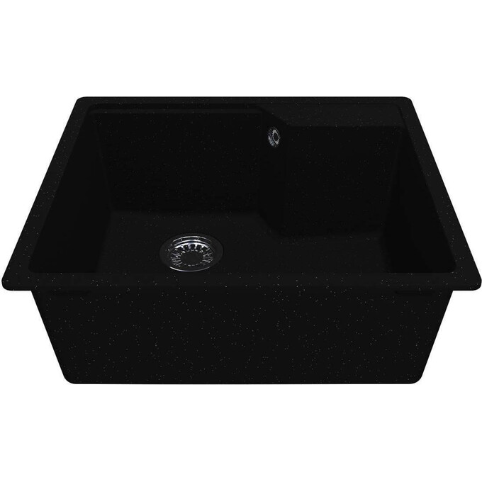 Мийка для кухні Miraggio Lisa black 0002249 (55x49 см, чорна, кварцова, з сифоном), Колір виробника: чорний, фото , изображение 6