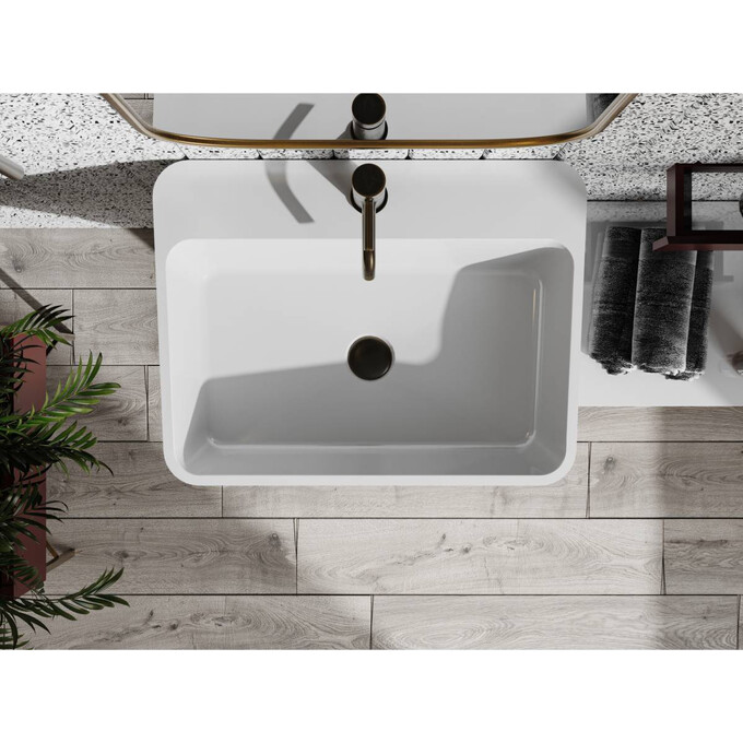 Раковина Miraggio Sun Miramarble 0002390 (60x45 см, підлогова), Технологія виробництва: Miramarble, Колір виробника: білий глянець, фото , изображение 5