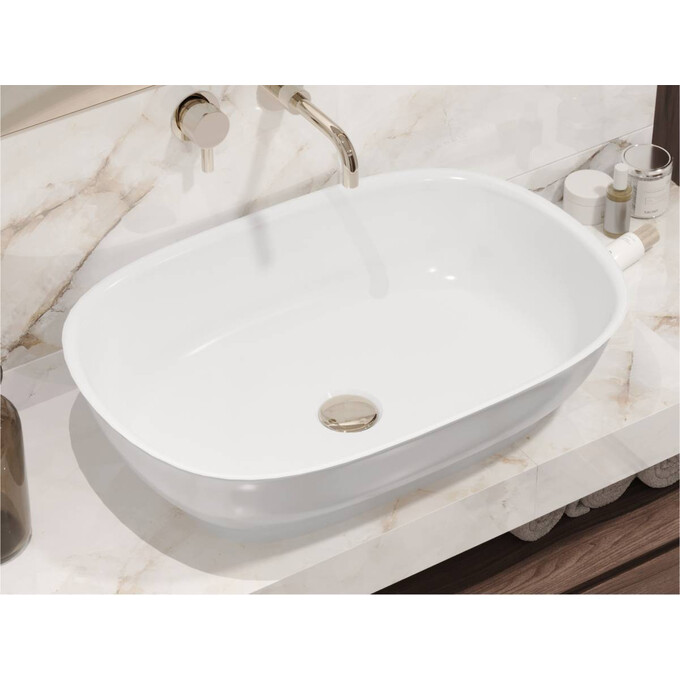 Раковина Miraggio Tripoli Miramarble 0000586 (80x40 см, чаша), Технология производства: Miramarble, Цвет производителя: белый глянец, фото 2