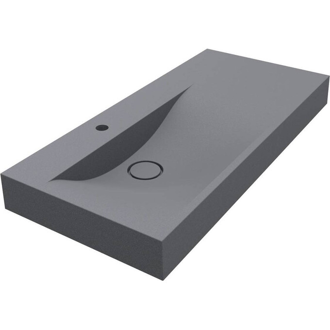 Раковина Miraggio Viola 1000 L Mirastone gray 0002667 (100x46 см, серая матовая, с крылом), Доступные размеры: 100 x 46 L, Технология производства: Mirastone, Цвет производителя: серый, фото 