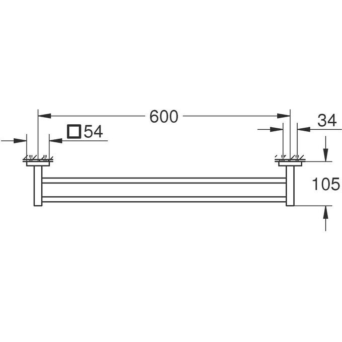 Держатель для полотенец Grohe QuickFix Start Cube 41104000 (двойной), Цвет производителя: хром, фото 6