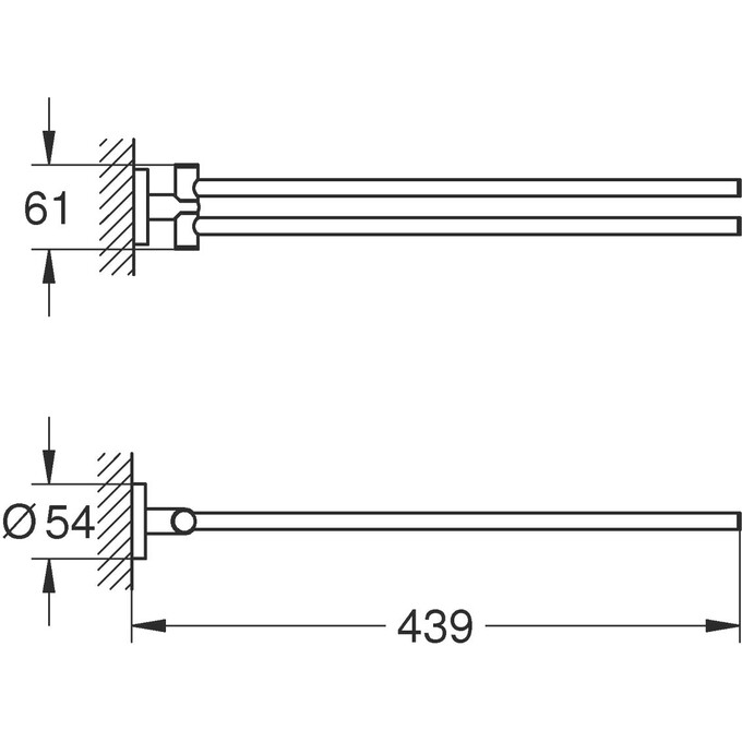 Держатель для полотенец Grohe QuickFix Start 41183000 (двойной поворотный), Цвет производителя: хром, фото 7