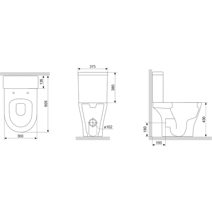 Безободковый унитаз-компакт Damixa Sirius FlashClean DX86C8600SC (с сиденьем), фото 11