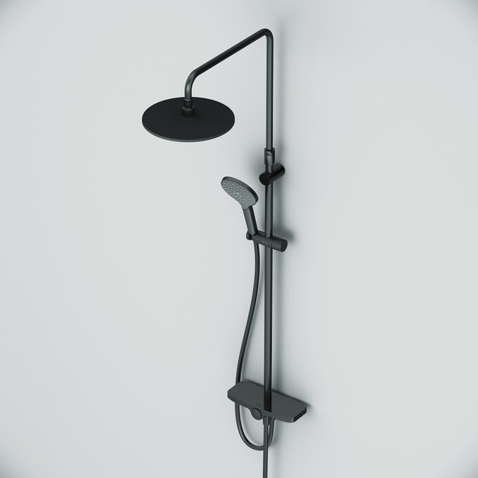 Душевая система Am.Pm Like F0780222 (черная матовая, с полочкой, без смесителя), Цвет производителя: черный матовый, фото 11