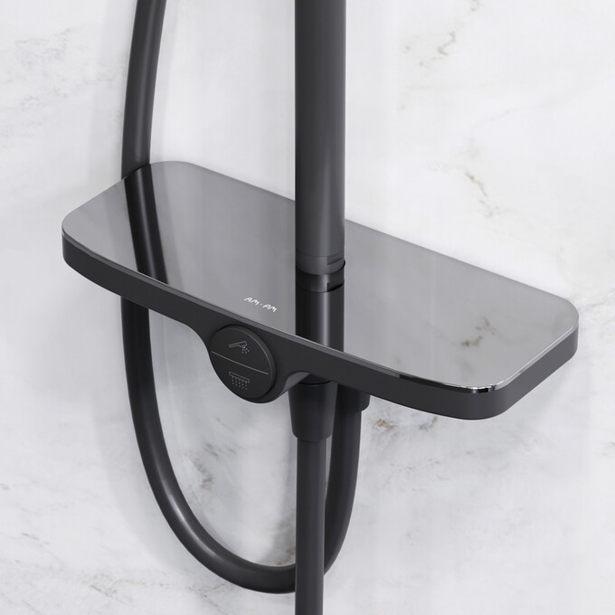 Душевая система Am.Pm Like F0780222 (черная матовая, с полочкой, без смесителя), Цвет производителя: черный матовый, фото 4