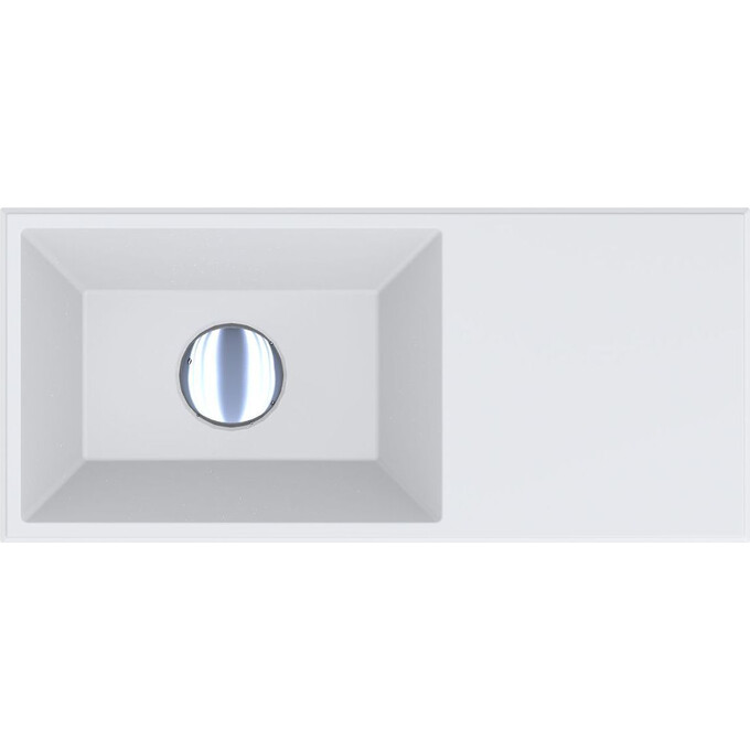 Раковина Miraggio Copper 500 Miramarble Matt 0001556 (50x22 см, біла матова, з крилом), Доступні розміри: 50 x 22, Технологія виробництва: Miramarble Matt, Колір виробника: білий матовий, фото , изображение 3