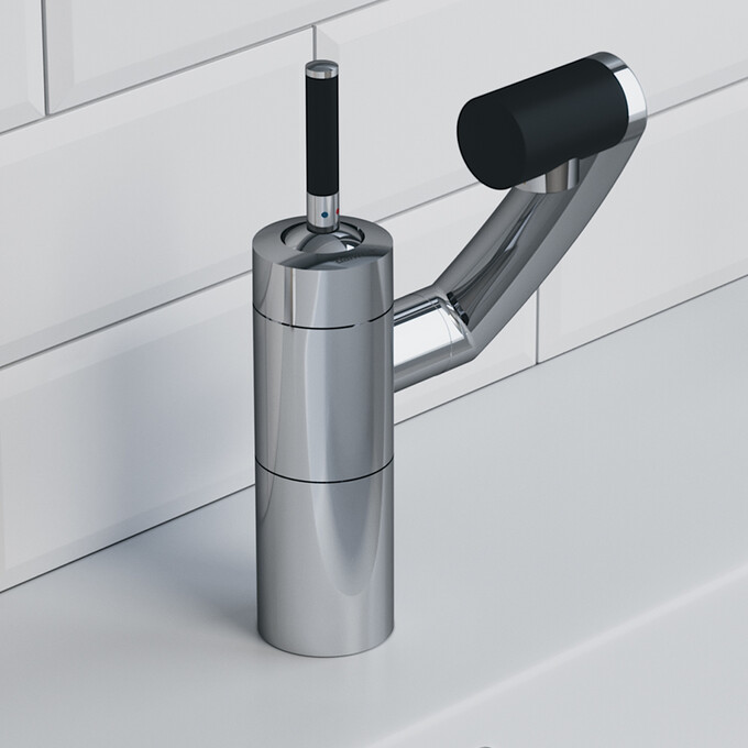 Змішувач для умивальника Damixa Arc 290217464 (хром/чорний), фото , изображение 3