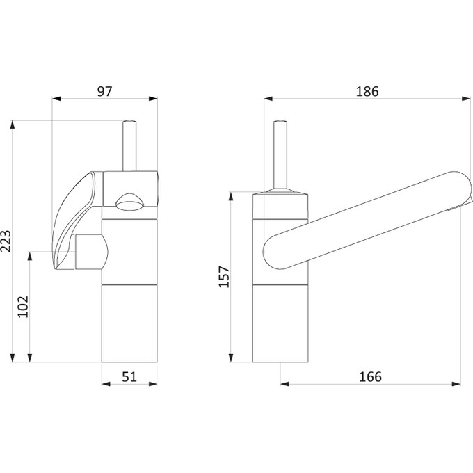 Змішувач для умивальника Damixa Arc 290217464 (хром/чорний), фото , изображение 8