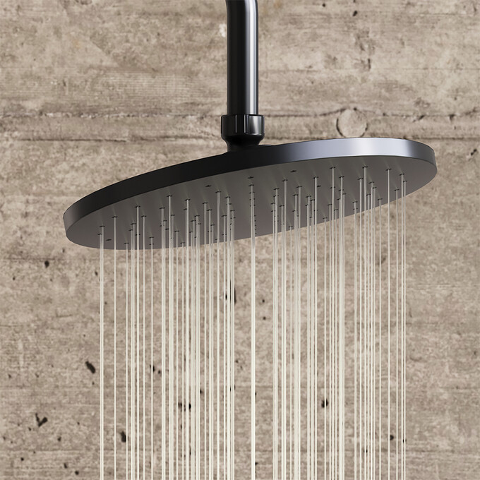 Душевая система Damixa Jupiter 977730300 (черная матовая, с изливом и полочкой), Цвет производителя: черный матовый, фото 5