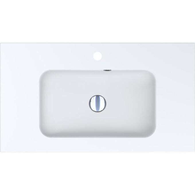Раковина Miraggio Della 800 Mirasoft 0001070 (80x45 см, біла матова, з крилом), Доступні розміри: 80 x 45, Технологія виробництва: Mirasoft Technology, Колір виробника: білий матовий, фото , изображение 3