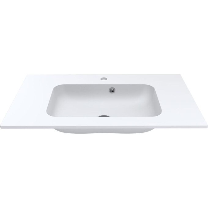 Раковина Miraggio Della 800 Mirasoft 0001070 (80x45 см, біла матова, з крилом), Доступні розміри: 80 x 45, Технологія виробництва: Mirasoft Technology, Колір виробника: білий матовий, фото , изображение 2