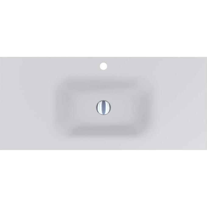 Раковина Miraggio Jessel 1000 Mirasoft 0001092 (100x45 см, біла матова, з крилом), Доступні розміри: 100 x 45, Технологія виробництва: Mirasoft Technology, Колір виробника: білий матовий, фото , изображение 3