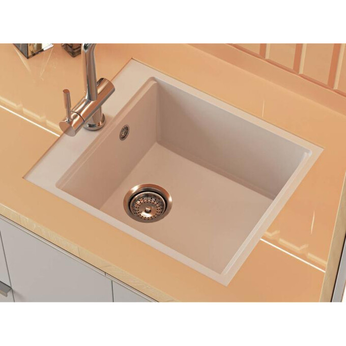 Мийка для кухні Miraggio Lagoon 420 jasmine 0002219 (42x51 см, жасмин, кварцова, з сифоном), Доступні розміри: 42 x 51, Колір виробника: жасмин, фото , изображение 2