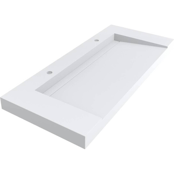 Раковина Miraggio Olmos Mirasoft 0001110 (120x53 см, біла матова, з крилом), Доступні розміри: 120 x 53, Технологія виробництва: Mirasoft Technology, Колір виробника: білий матовий, фото 