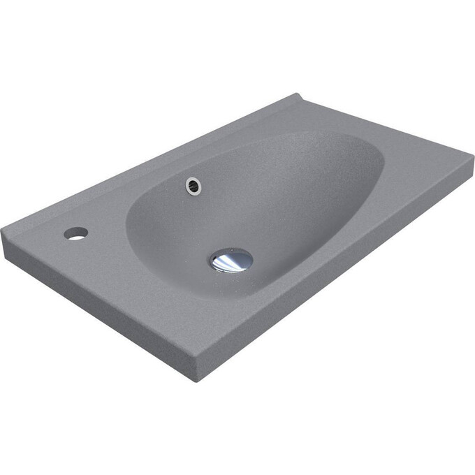 Раковина Miraggio Titania Mirastone gray 0000980 (69x39 см, сіра матова), Технологія виробництва: Mirastone, Колір виробника: сірий, фото 