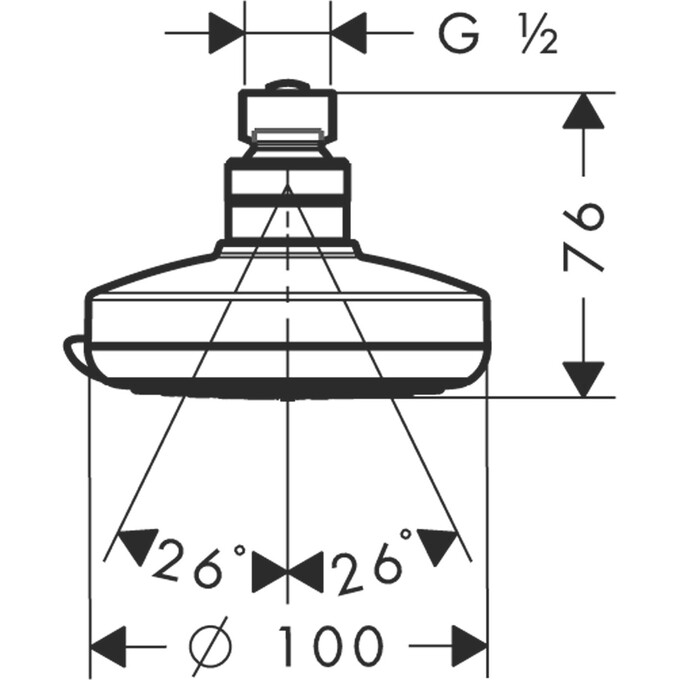 Верхний душ Hansgrohe Croma 100 Vario EcoSmart 28462000 (4 режима струи), фото 2